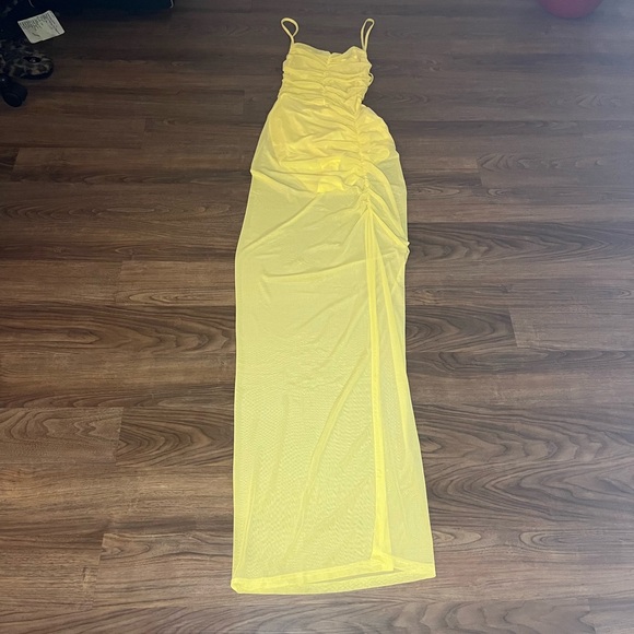 Halfheart Dresses & Skirts - HALFHEART Sheer Yellow Maxi Dress